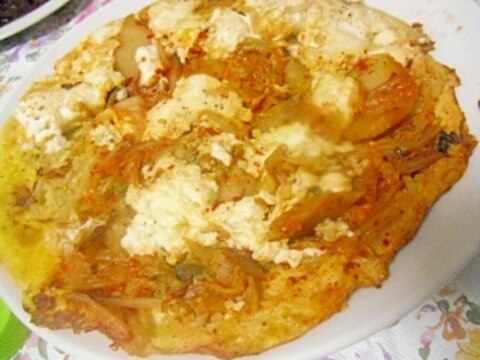 キムチ豆腐の卵焼き